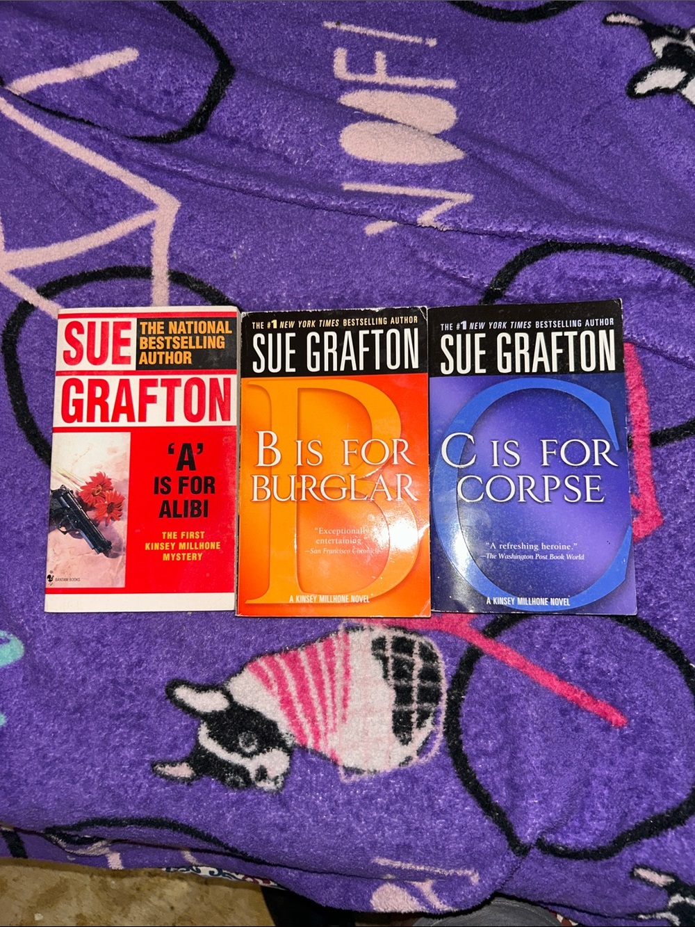 Kinsey Millhone Mystery Paperbacks A, B. And C only.